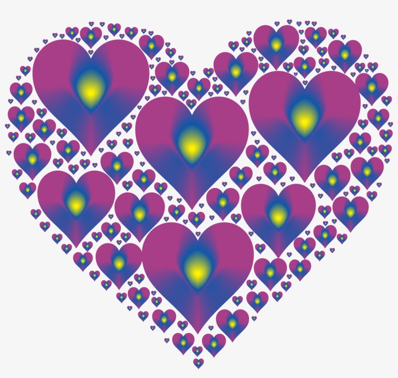 Purple Blue Hearts In The Shape Of A Heart - Un Corazon De Corazones, transparent png download