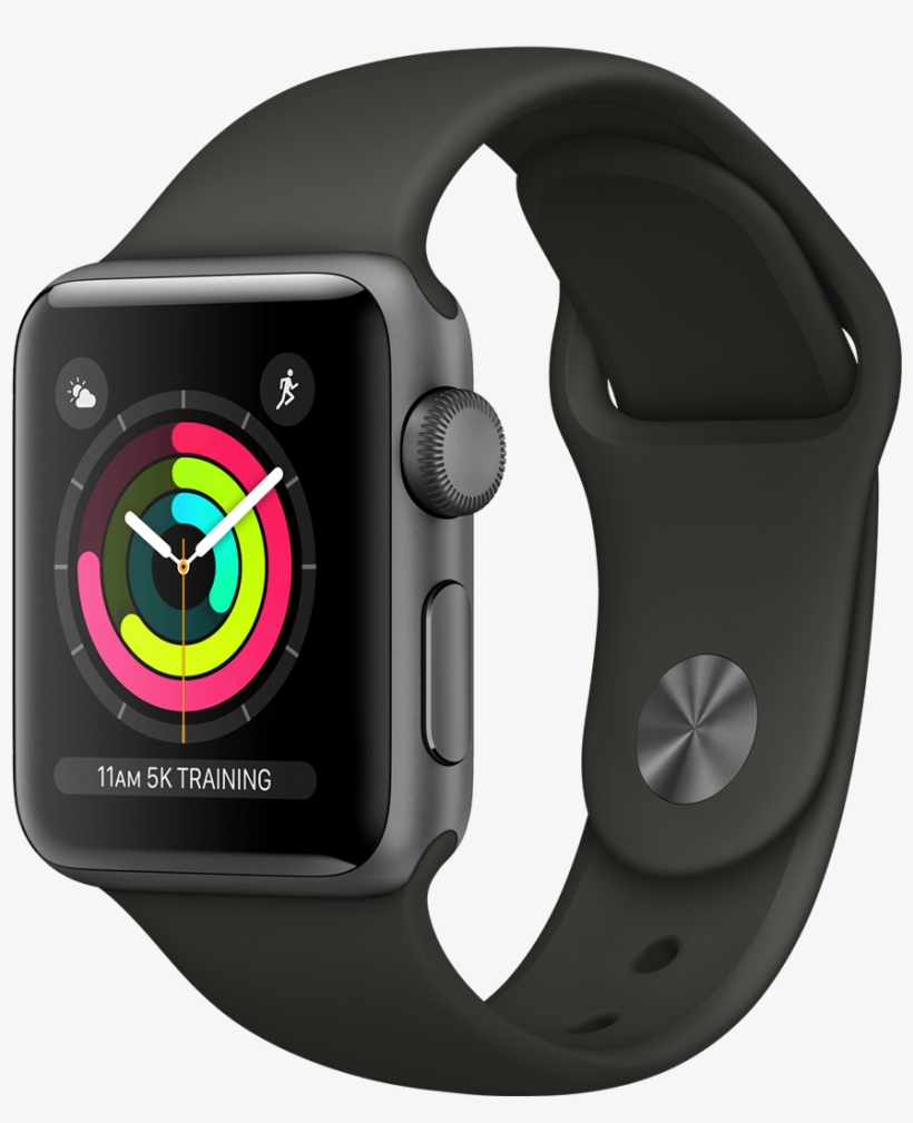 Apple Watch Series 3 Gps, 38mm Space Grey Aluminium, - Apple Watch 3 Space Gray, transparent png download