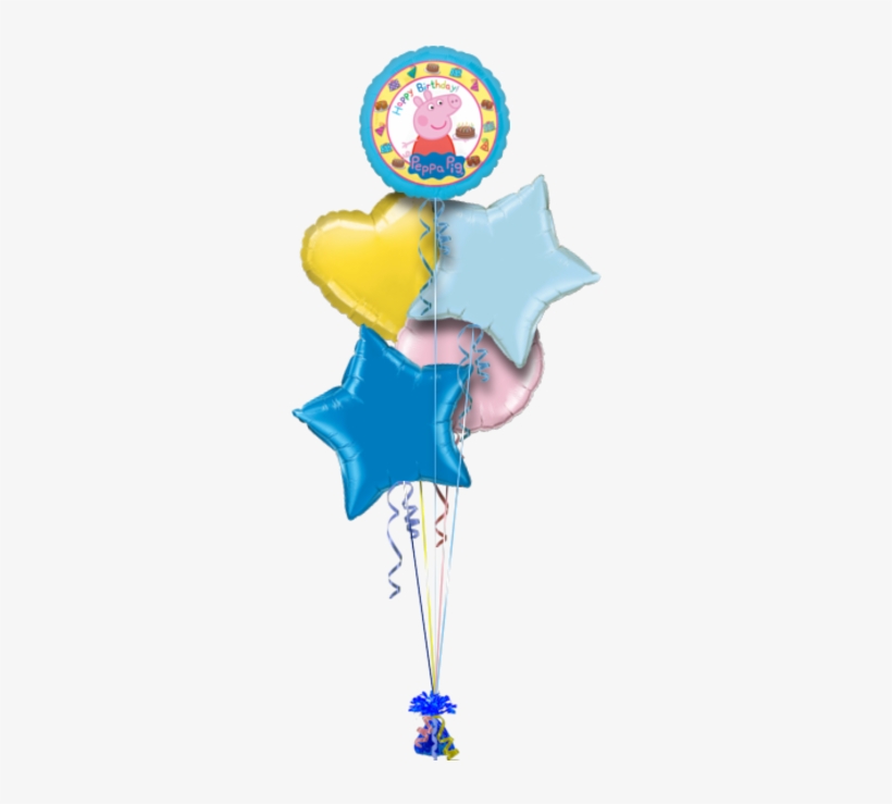 Birthday Cake Peppa Pig Birthday Balloon - Peppa Pig Happy Birthday Round Foil Balloon Inflated, transparent png download