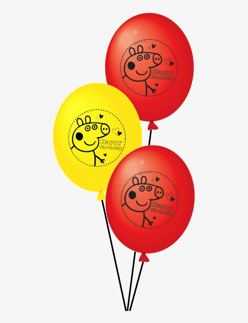Peppa Bouquets Prices Start From - 11" Pack Of 6 Peppa Pig Latex Balloons, transparent png download