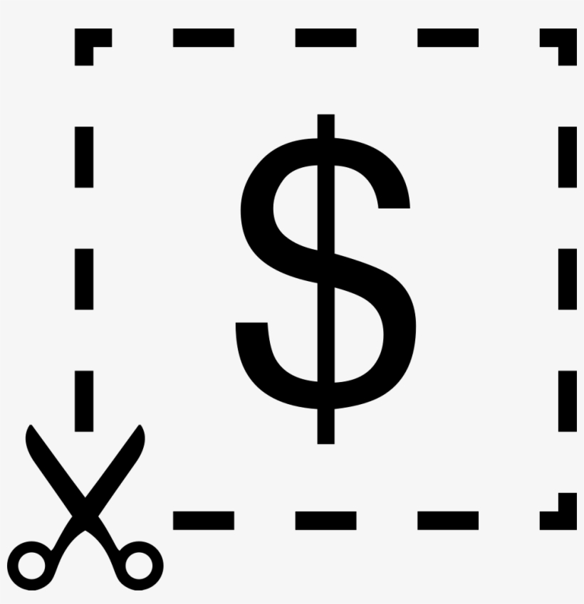Cutting Out Dollar Symbol - Scissors Icon, transparent png download