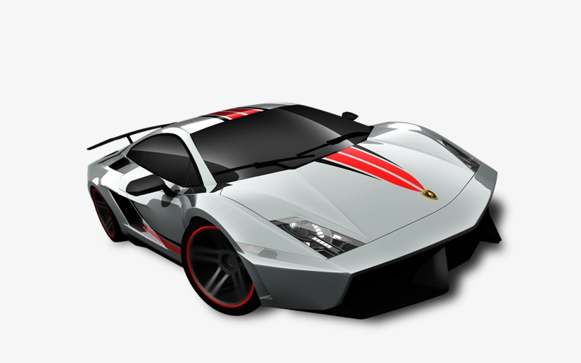 Lamborghini Gallardo Silver W- Red Stripe - Hot Wheels 2011, transparent png download