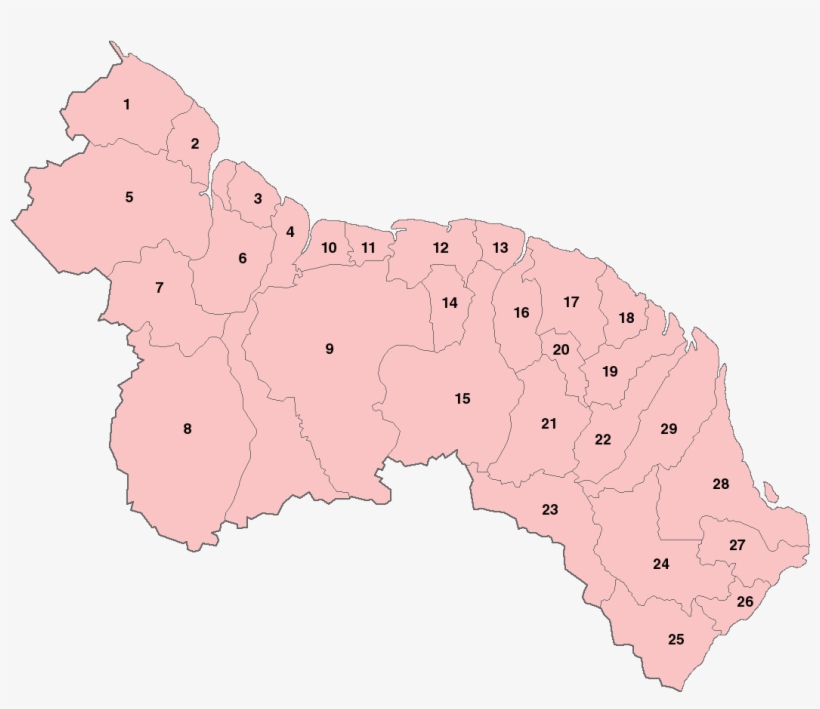 Regions Of Guyana By Number - Wiki, transparent png download