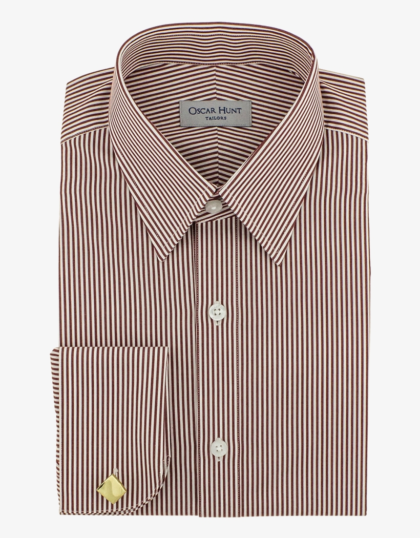 White With Red Stripe Shirt - Formal Wear, transparent png download