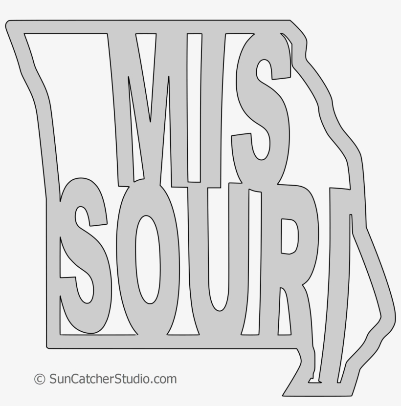 Missouri Map Shape Text, Outline Scalable Vector Graphic - Scalable Vector Graphics, transparent png download