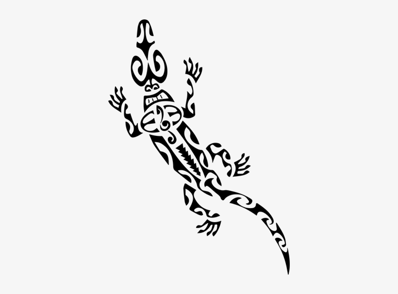 Tribal Salamander Sticker - Crocodile Maori, transparent png download