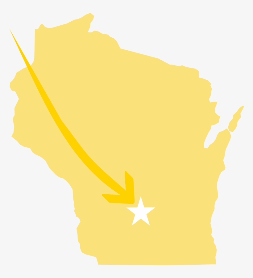 Made Right Here In The Usa - Wisconsin Love Tote Gray State Silhouette With Heart, transparent png download