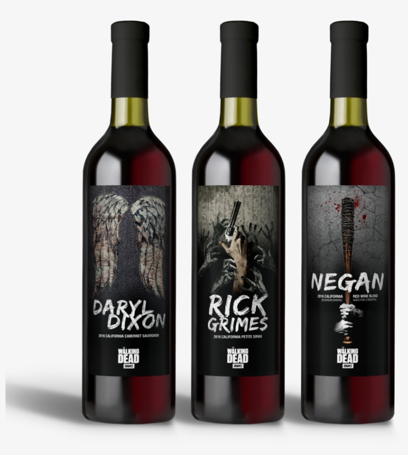 The Trio Of &ldquo - Walking Dead Wine Label, transparent png download