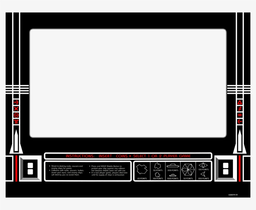 Asteroids Deluxe Bezel - Asteroids Deluxe, transparent png download