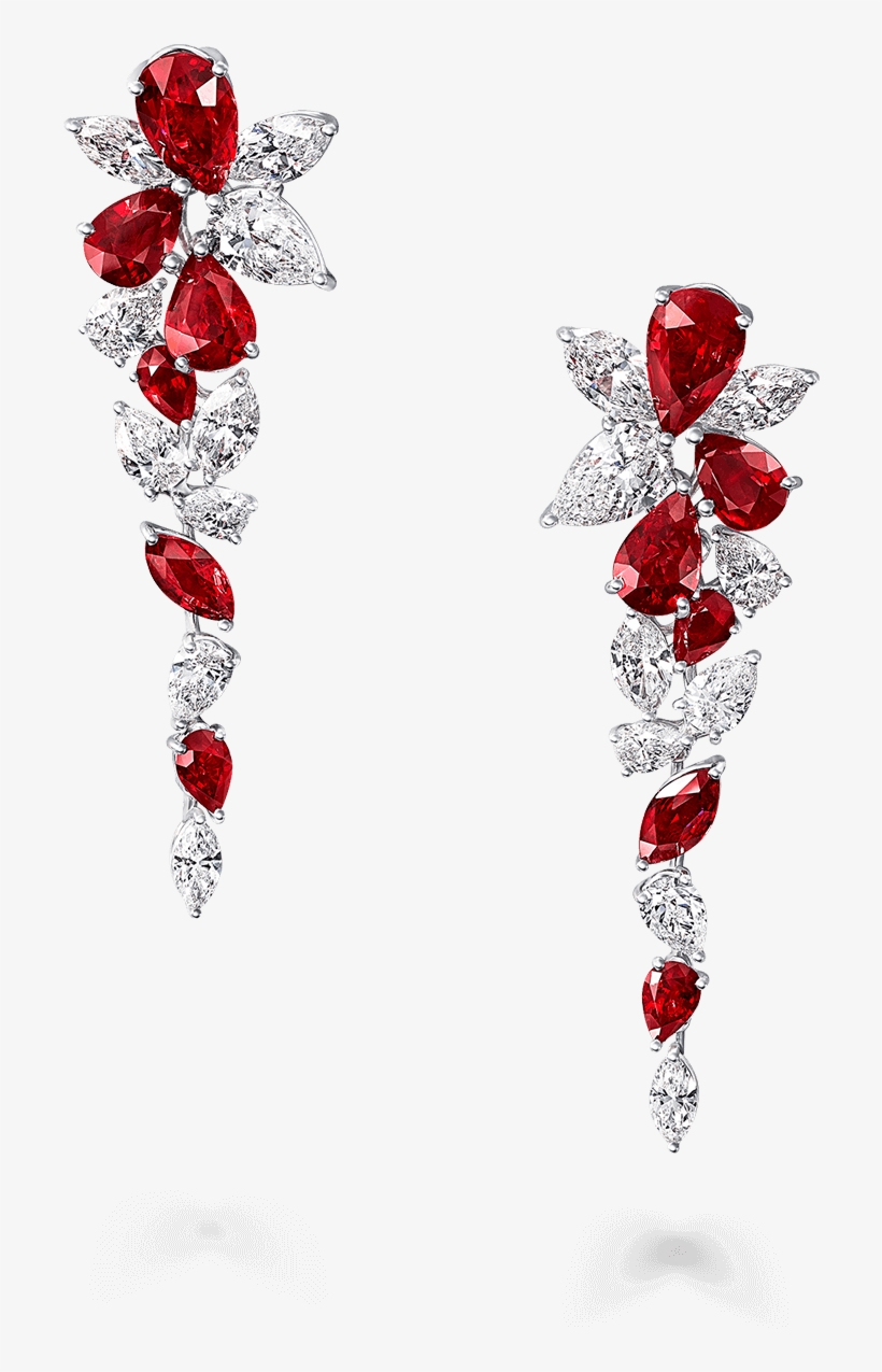 Graff High Jewellery Foliage Ruby And Diamond Earrings - Graff Diamonds, transparent png download