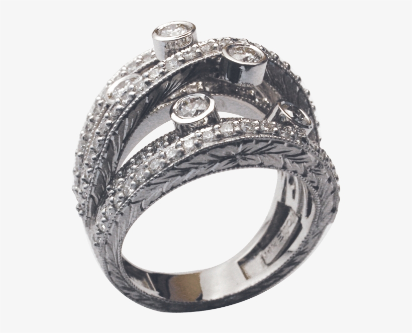 Pave Engraved Bridges And Bezel Diamonds - Portable Network Graphics, transparent png download