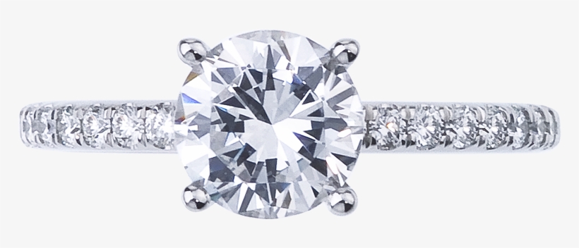 Mark Patterson Platinum Royal Pave Semi-mount Diamond - Solitaire Diamond Band Engagement Ring, transparent png download