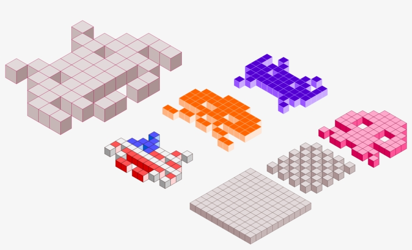 This Free Icons Png Design Of Space Invaders 3d Blocks, transparent png download