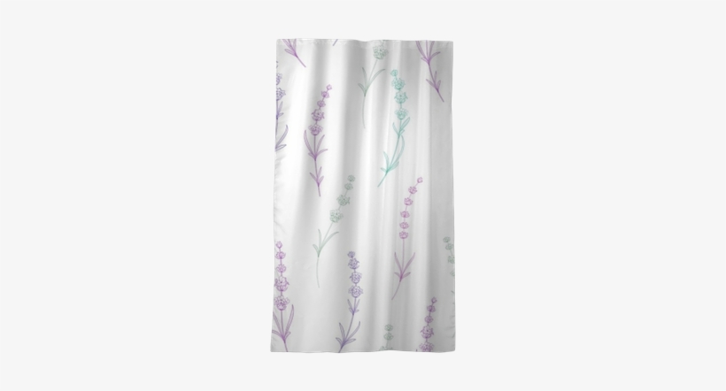 Seamless Pattern Of Lavender Flowers On A White Background - Floral Design, transparent png download