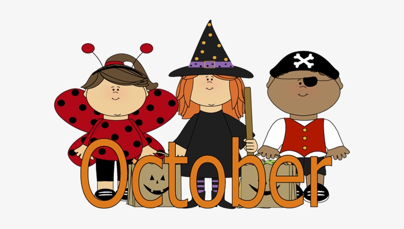 Picture Freeuse Stock Clip Art Trick Treaters Image - October Kids Clipart, transparent png download