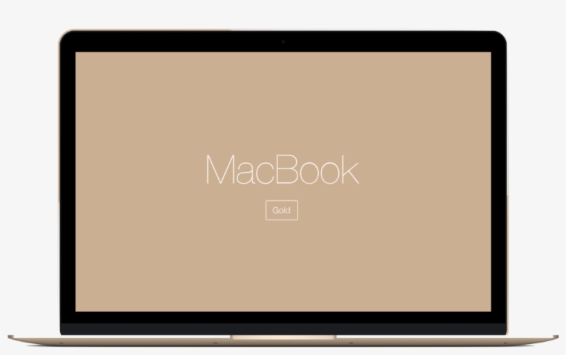 Macbook Mockup - Gold - Flat Panel Display, transparent png download