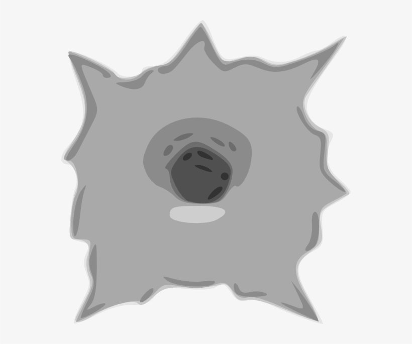 Gun Shot Clipart Hole - Bullet Hole Clip Art, transparent png download