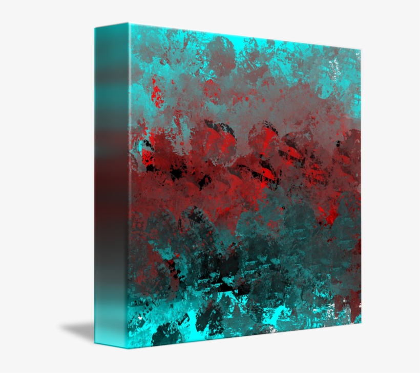 "cool Aqua And Red Abstract" By Jessica - Cool Aqua And Red Abstract Iphone 6 Slim Case By Jessielee, transparent png download