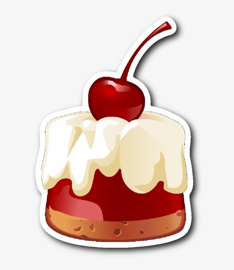 Jello With Cherry On Top Sticker - Dessert, transparent png download