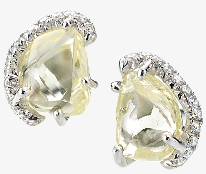 Sold Champagne Bubbles Stud Earrings Cew5004pdpl - Rough Diamond Earring, transparent png download