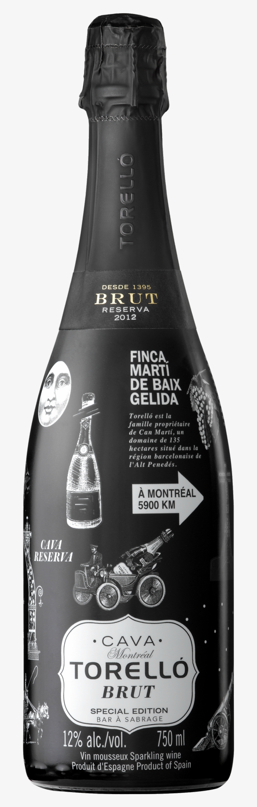 Cava Champagnerie Montréal Champagne - Glass Bottle, transparent png download