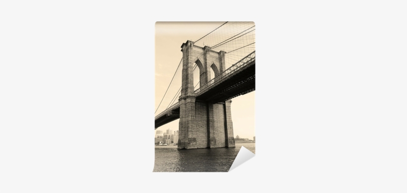 Interesting Picture, Bridge In Brooklyn - Poster: Deng's Brooklyn Bridge Black And White Over, transparent png download