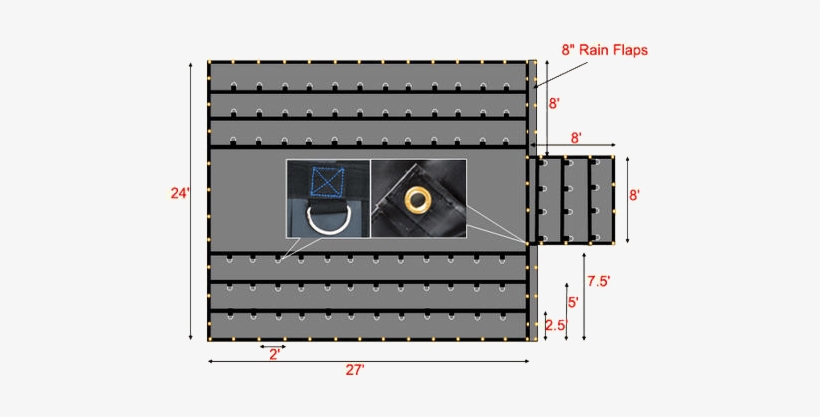 Heavy Duty Lumber Tarp - 20' X 27' (6' Drop & Flap), transparent png download
