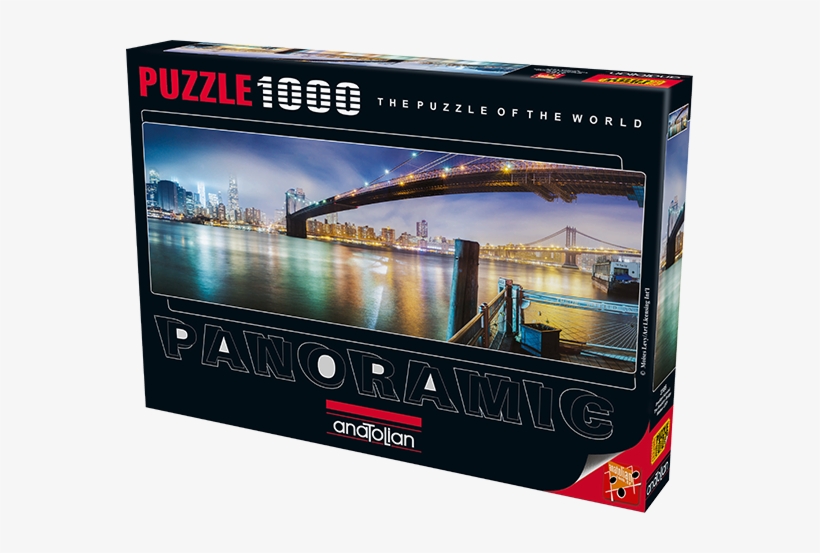 The Brooklyn Bridge 1000 Pc Jigsaw Puzzle - Poster: Levy's Brooklyn Bridge Pano 2-color, 91x30cm., transparent png download