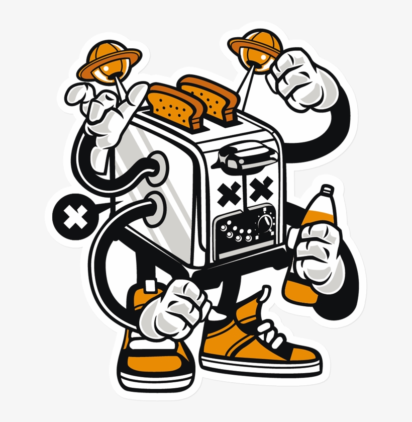 Sticker That Kick Ass Toaster Monster - Image_tshirts Toaster Monster Mens Printed T-shirt, transparent png download