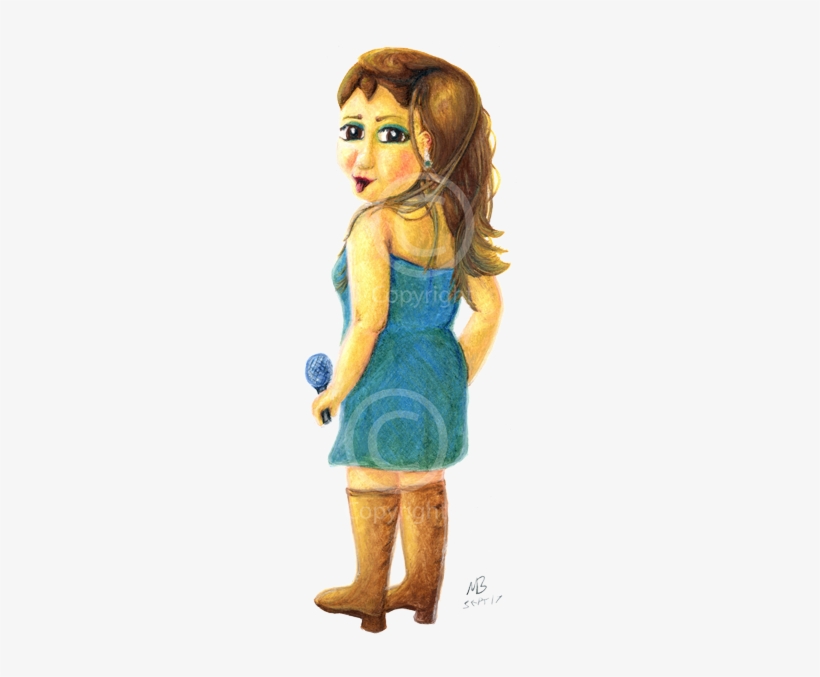 Singer, Kezalina, Cartoon, Illustration, Watercolour - Cocktail Dress, transparent png download