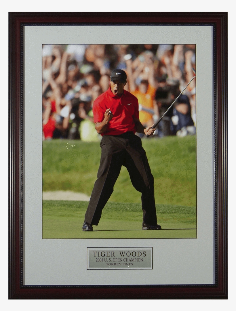 Tiger Woods Fist Pump - Tiger Woods Fist Pump 2008 Us Open Framed Photo Size:, transparent png download