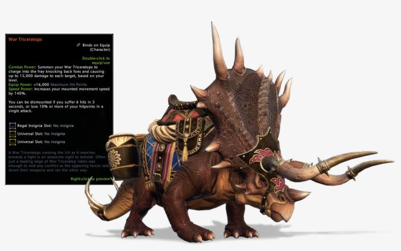 War Triceratops - Infant Gorilla Neverwinter, transparent png download