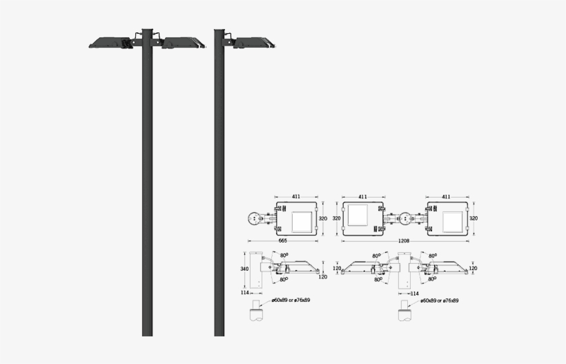 Gandalf Street And Area Lighting Luminaires - Diagram, transparent png download