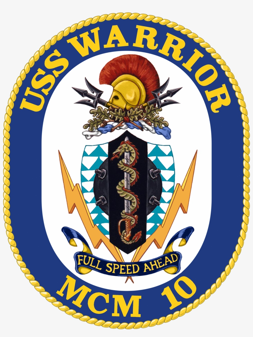 Uss Warrior Mcm-10 Crest - Uss Warrior Mcm 10, transparent png download