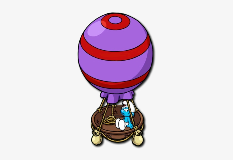 Baloon - Smurf In Hot Air Balloon, transparent png download
