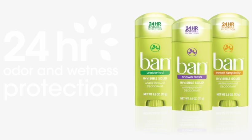 Ban Invisible Solid Products - 4 Pack - Ban Anti-perspirant Deodorant Invisible Solid, transparent png download