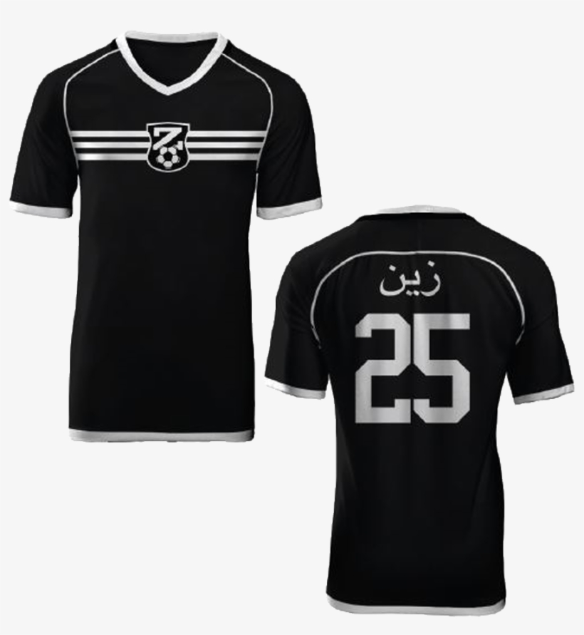 Black & White Soccer Jersey - T-shirt, transparent png download