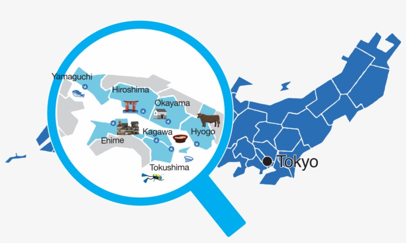 Japan's Sparkling Inland Sea - Setouchi Japan Map, transparent png download