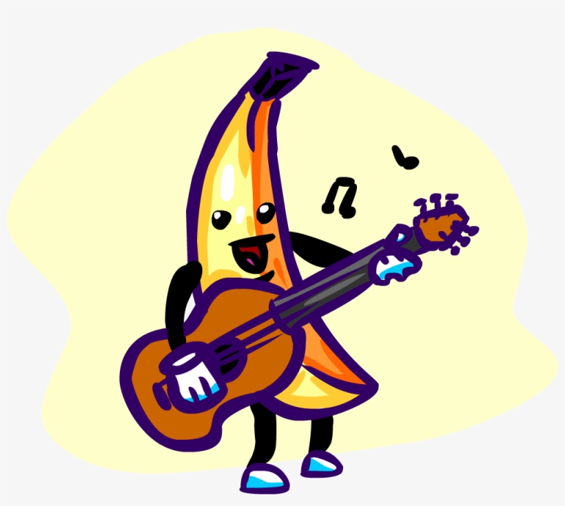 A Banana Playing The Guitar - Banana Playing Guitar, transparent png download