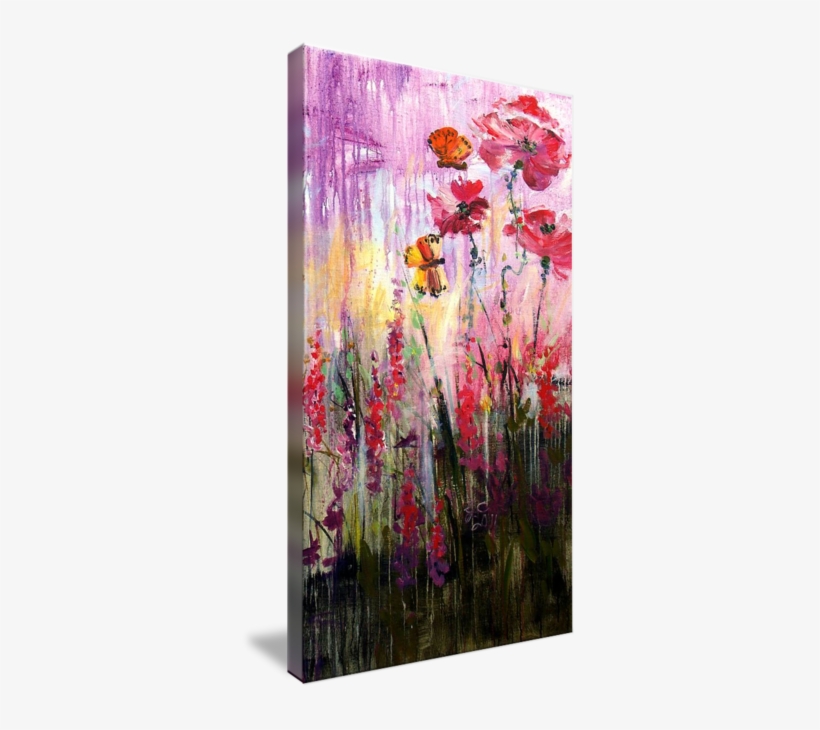 "butterflies Frolicking Painting By Ginette" By Ginette - Gallery-wrapped Canvas Art Print 27 X 48 Entitled Bees, transparent png download