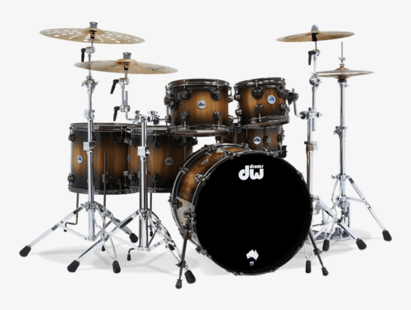 Dw Signature Maple Broken Glass Drum Kit - Tama Superstar Hyperdrive Flat Black, transparent png download