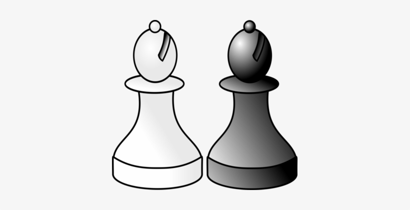Chess Piece Bishop King Knight - Bishop Black And White Chess, transparent png download