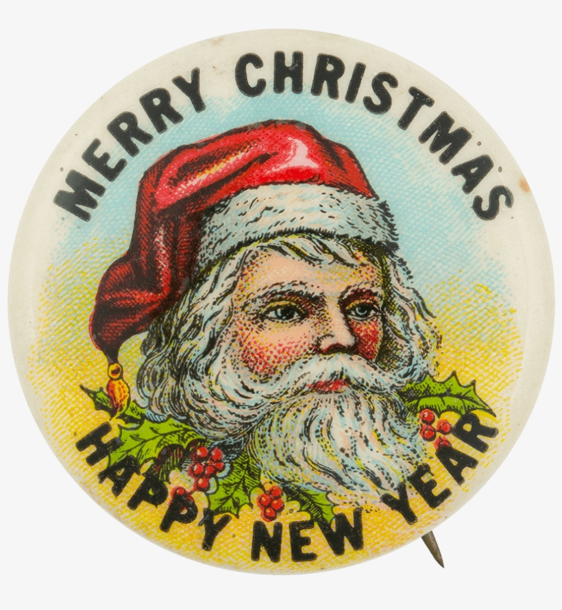 Merry Christmas Happy New Year - Vintage Santa Claus Pin Merry Christmas Happy Year, transparent png download