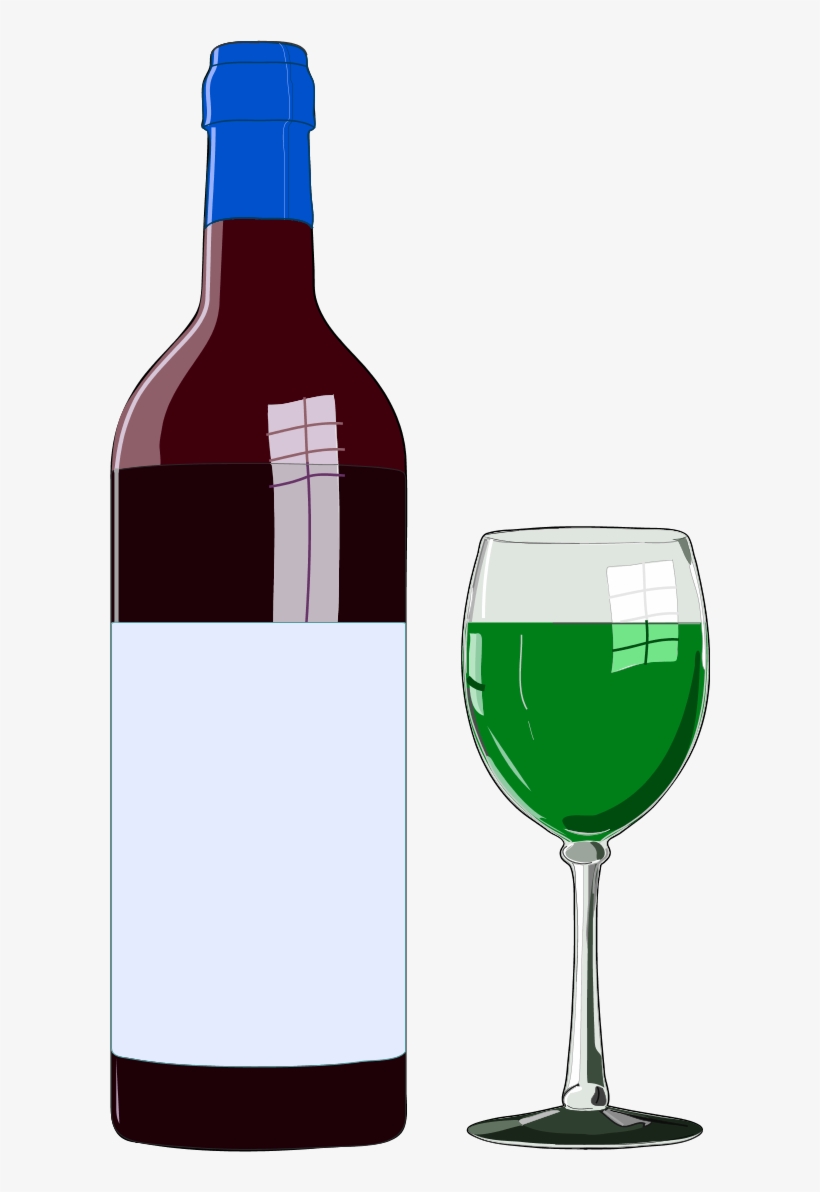 Wine Bottle And Wine Glass - Wine Glass Bottle Clip Art, transparent png download