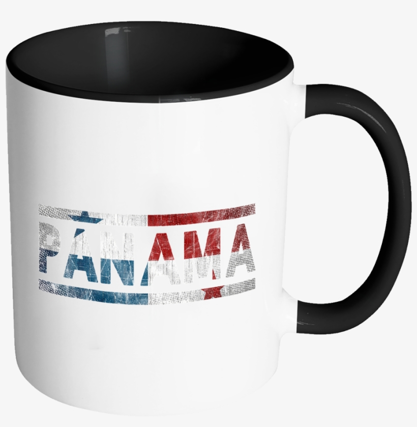 Retro Vintage Flag Panamanian Panama 11oz Black & White - Birthday Cup For Wife, transparent png download