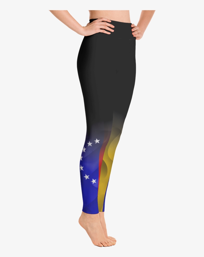 Women's Black "organic Venezuela Flag" - Yoga Pants Fabric, transparent png download