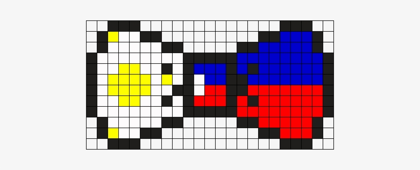 Philippines Flag Bow Perler Bead Pattern / Bead Sprite - Perler Bead Hair Bow Pattern, transparent png download