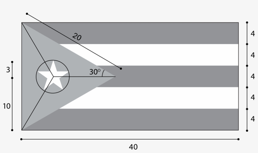 Open - Puerto Rico Flag Measurements, transparent png download