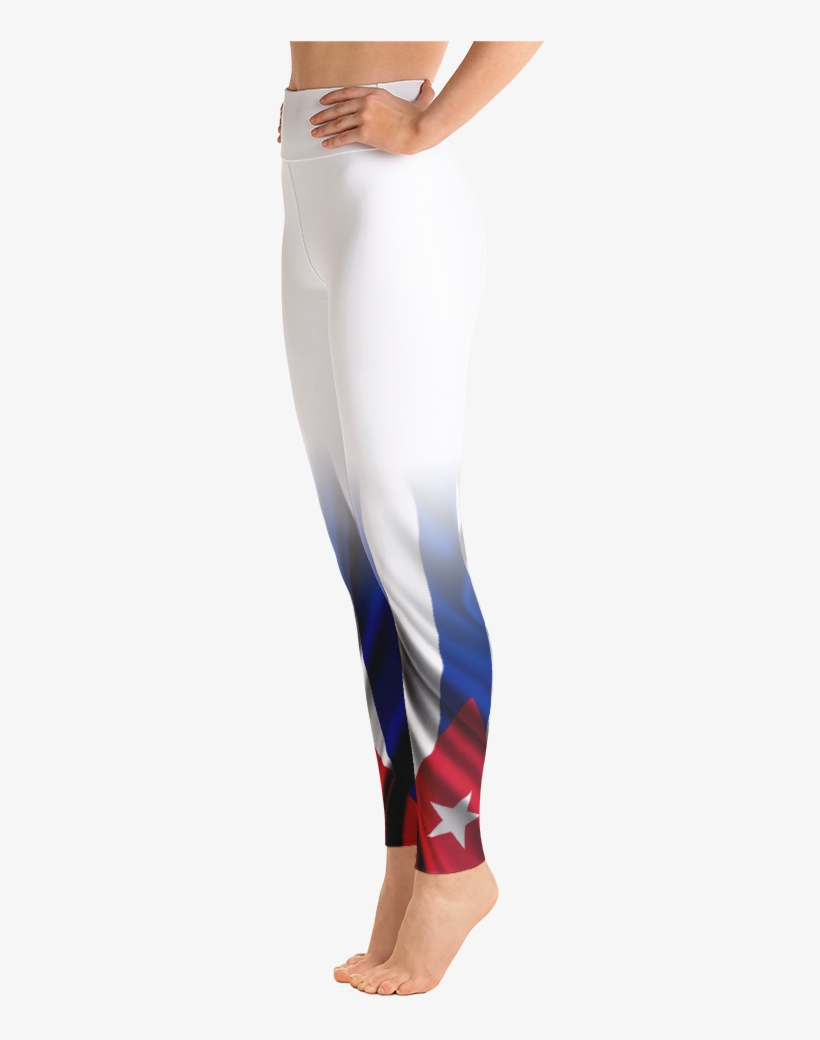 Women's White "cuba Flag" - Yoga Pants, transparent png download