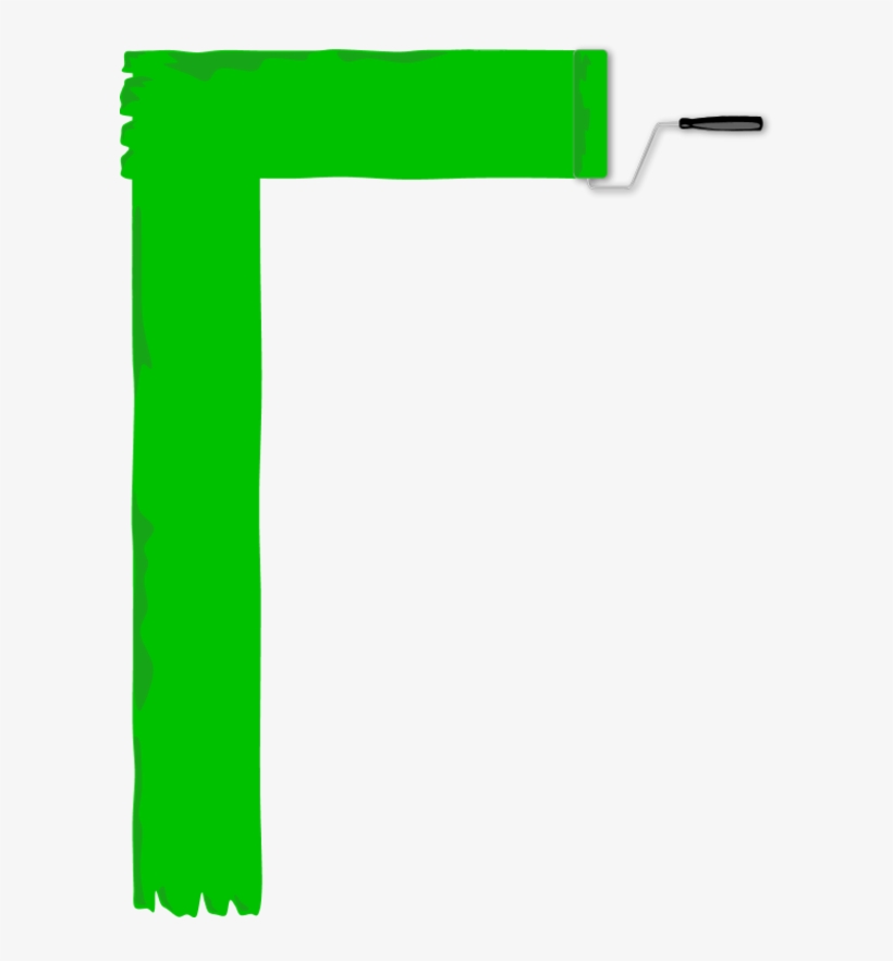 Paint Roller Border And Banner 2 Vector Clip Art - Green Paint Line Png, transparent png download